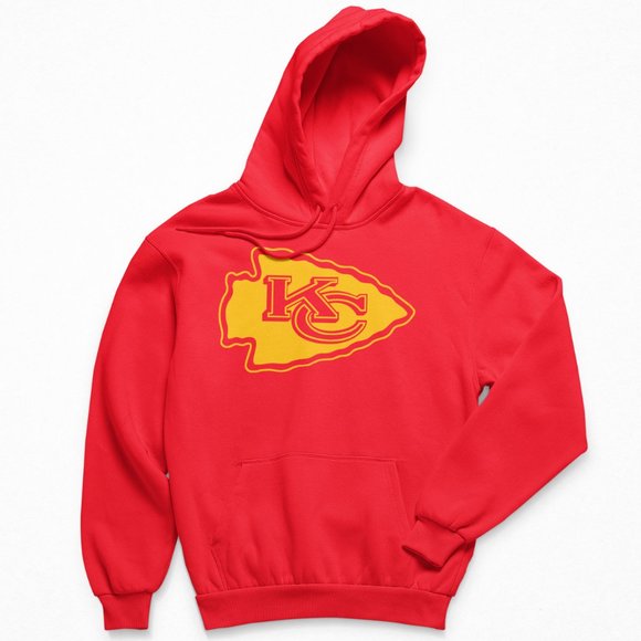 NEW Kansas City Chiefs Big Logo Fleece Pullover Hoodie RED